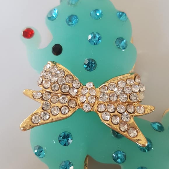 Betsey Johnson Style Necklace Blue Crystal Pendant - Picture 4 of 12